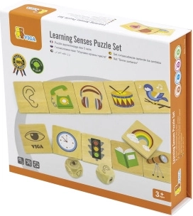 VIGA vzdelávacia hra drevené puzzle na učenie zmyslov