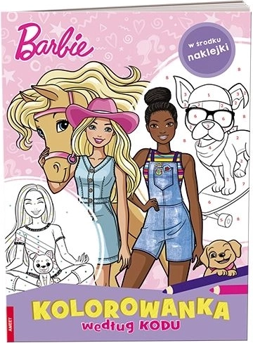 Barbie omaľovánka podľa kódu so samolepkami