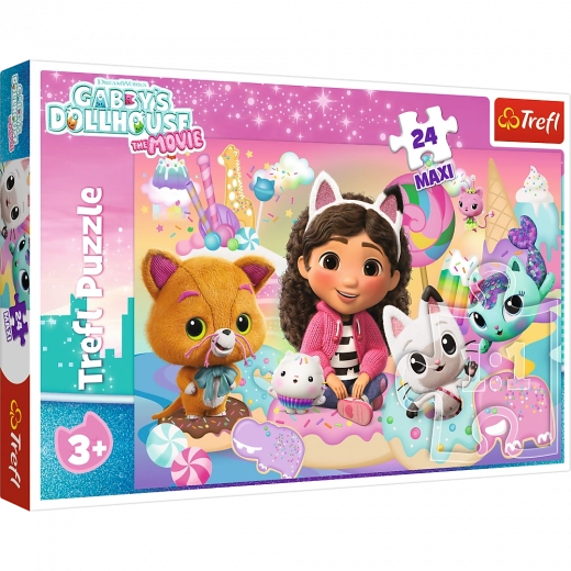 Puzzle 24 maxi – mačací svet GABBY TREFL