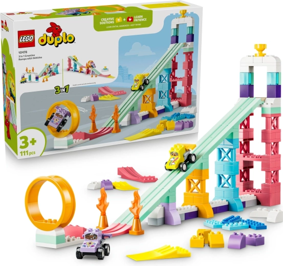 LEGO DUPLO Kreatívne rampy 3 v 1 s vozidlami