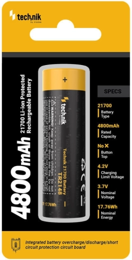 Technik nabíjacia Li-Ion batéria 21700 4800 mAh 3,7 V s ochranou