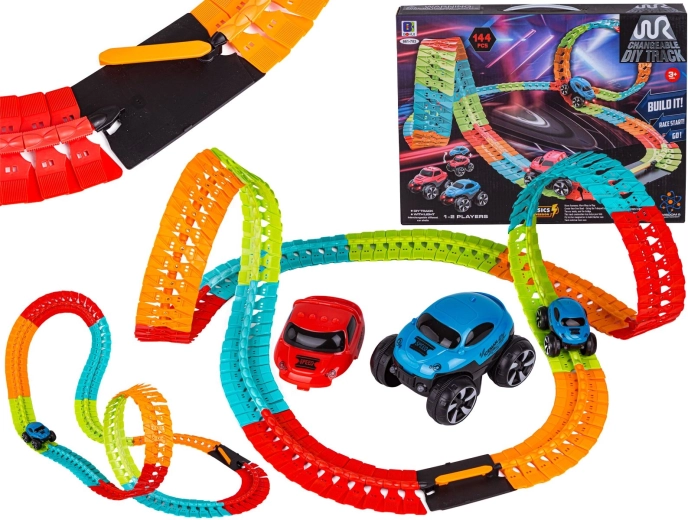 Elastická závodná autodráha 144 dielov