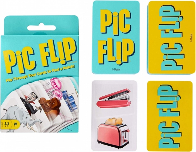 logická kartová hra Pic Flip Pro deti 7+ – asociácie a rýchle hľadanie dvojíc