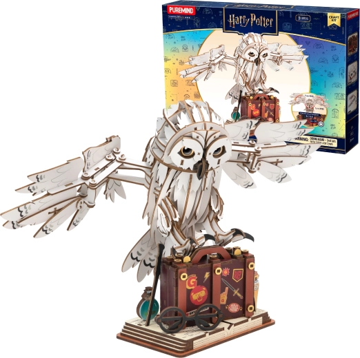 Puremind Harry Potter drevené 3D puzzle Hedviga s pohyblivými krídlami