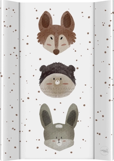 Ceba Baby mäkká profilovaná prebaľovacia podložka na komodu Basic Cute Animals 50 × 70 cm