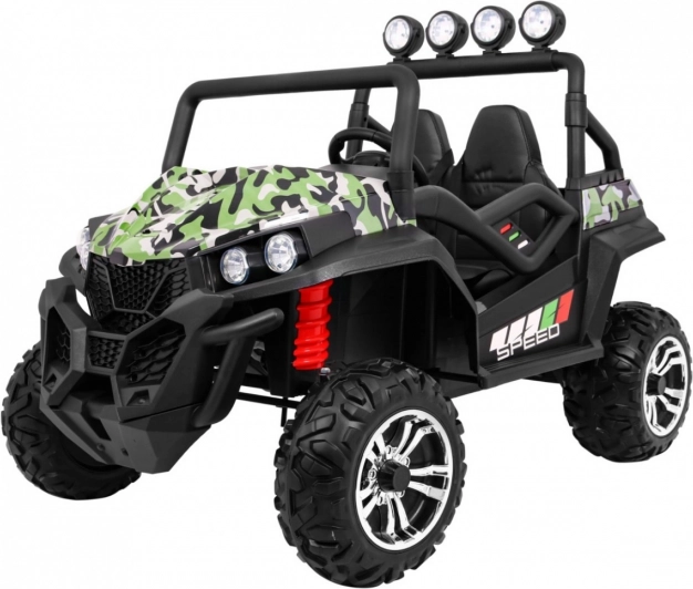 Detské elektrické auto Grand Buggy 4x4 s kamuflážou a LED svetlami