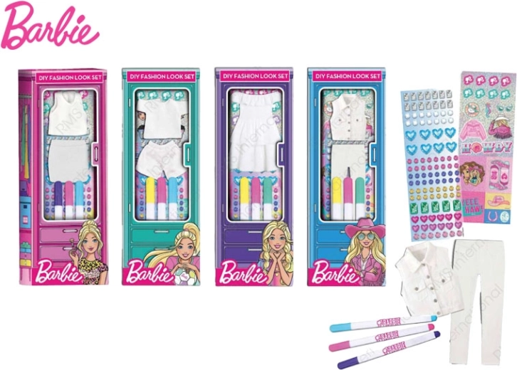 Barbie módne doplnky s fixkami – kreatívna sada v krabičke