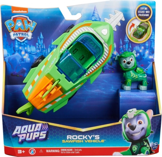 Tlapková patrola Aqua vozidlá s figúrkou Rocky