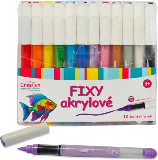 Akrylové fixky CreaFun 12 farieb
