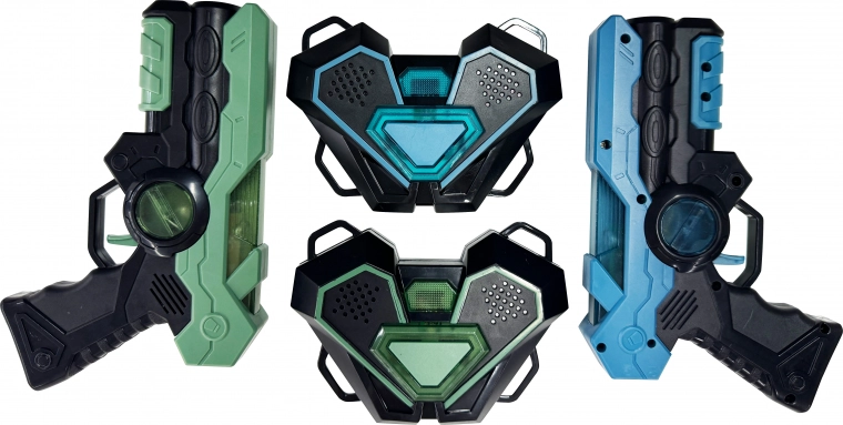 laserová hra s 2 pištoľami a 2 vestami