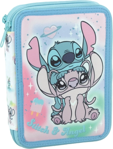 Vybavený dvojposchodový peračník Disney Stitch & Angel svetlomodrý