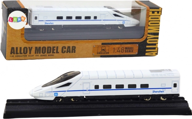 Zberateľský model vlaku biely 1:48 kovový