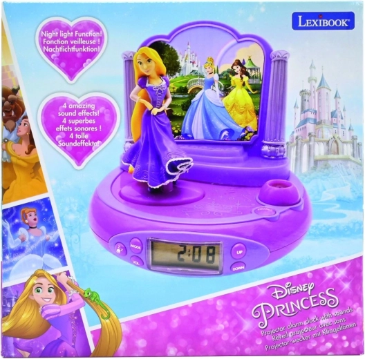 3D budík s projektorom Disney Princezné Locika