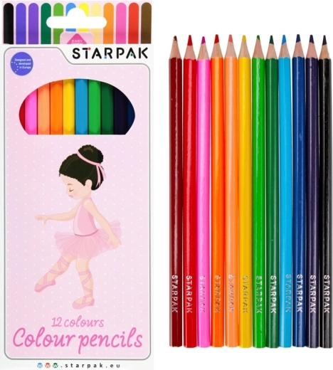 Farebné pastelky balerína, sada 12 farieb