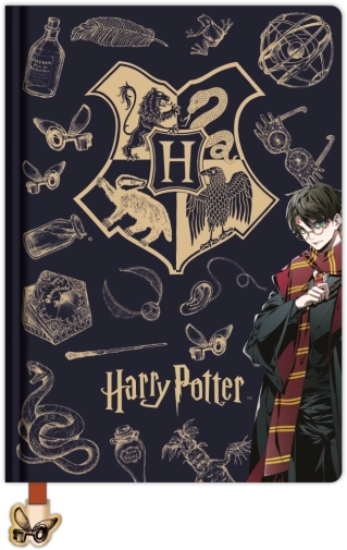 Harry Potter linajkovaný blok A5 Navy & Gold