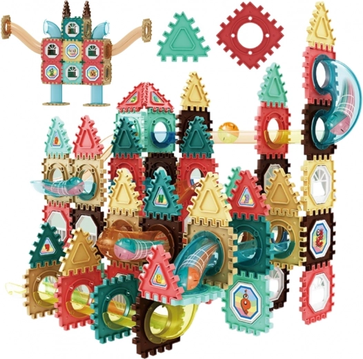 Magnetické stavebnice 3D WOOPIE – guľôčková dráha 128 dielov