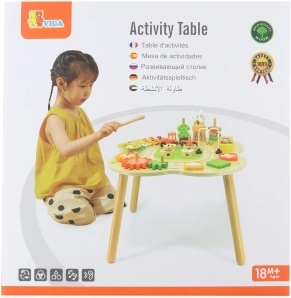 Drevený aktívny stolík VIGA PolarB s xylofónom a aktivitami Montessori