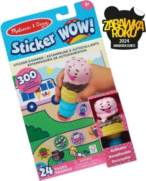 Sticker Wow – knižka a pečiatka s nálepkami – zmrzlina