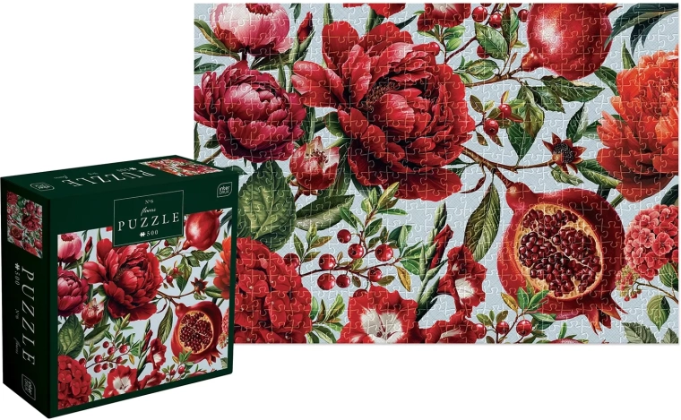 Puzzle kvety – červené kvety 500 dielikov