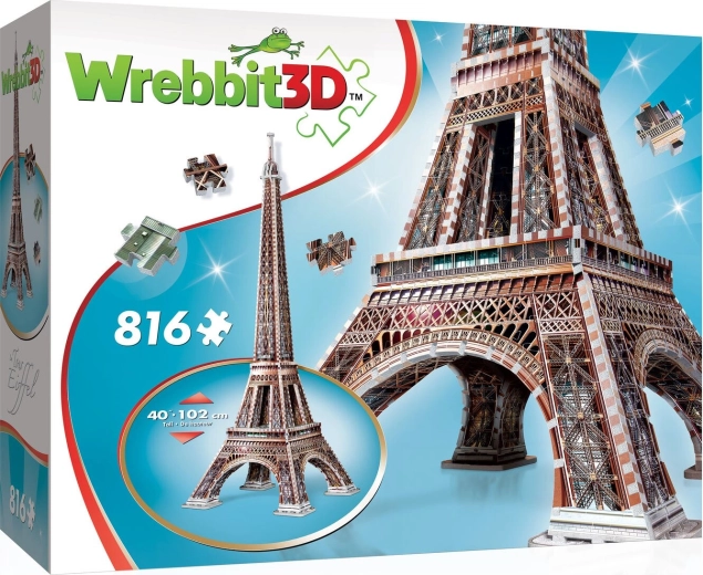 3D puzzle Eiffelova veža 816 dielikov WREBBIT