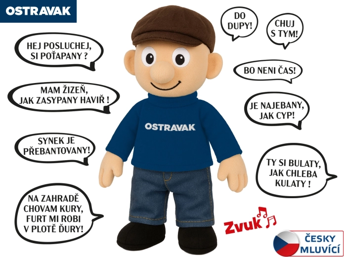 Hovoriaci plyšový panáčik Ostravak 32 cm
