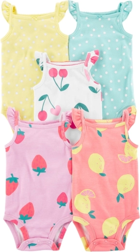 Carter's dievčenské tielkové body Dots Fruit 5 ks (3 m)