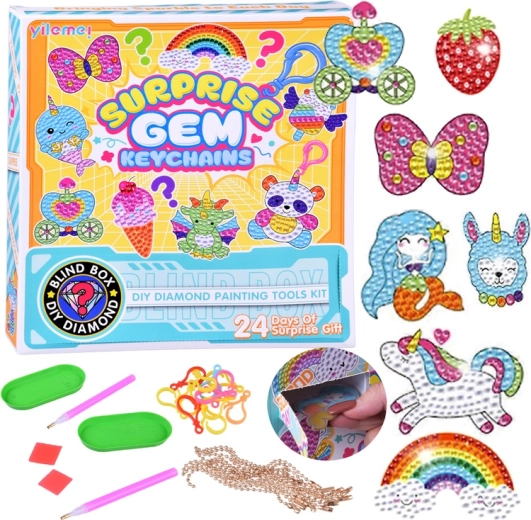 Kreatívny adventný kalendár – diamantové maľovanie a trblietavé prívesky pre deti