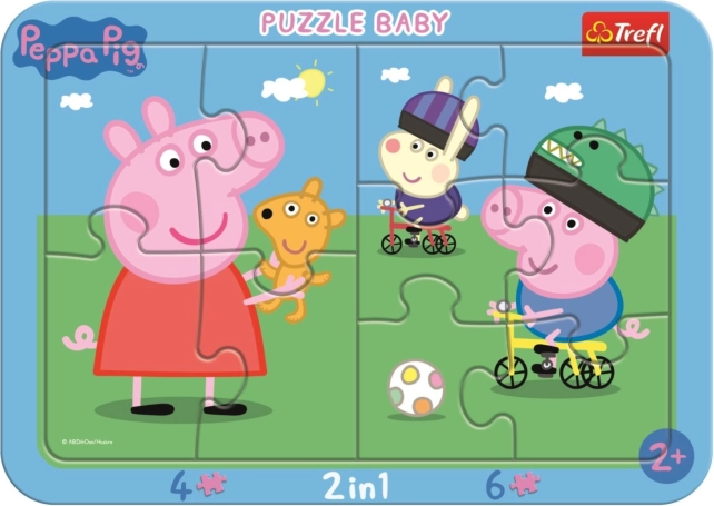 TREFL Baby puzzle Šťastné prasiatko Peppa 2v1, 10 dielikov