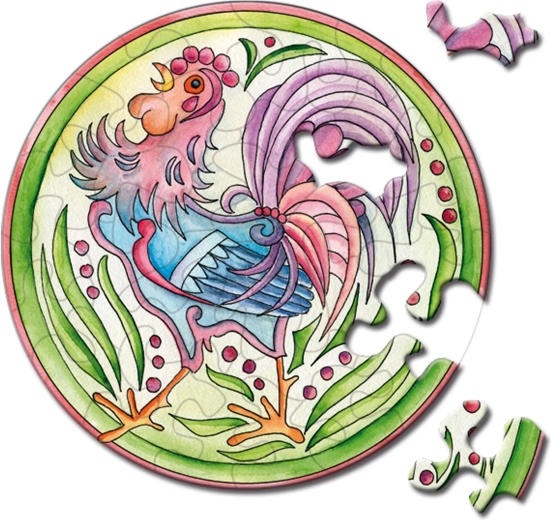 Curiosi okrúhle puzzle Picoli kohút 33 dielikov