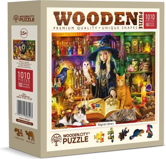 Drevené puzzle Wooden City Magická knižnica 1010 dielikov