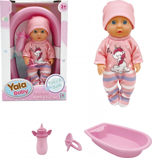 Bábätko s ružovou vaničkou 20 cm