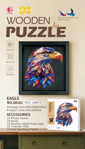Drevené puzzle orol, 168 dielikov
