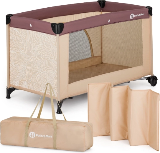 Petite&Mars cestovná postieľka nyja elegant dreamlines mocha