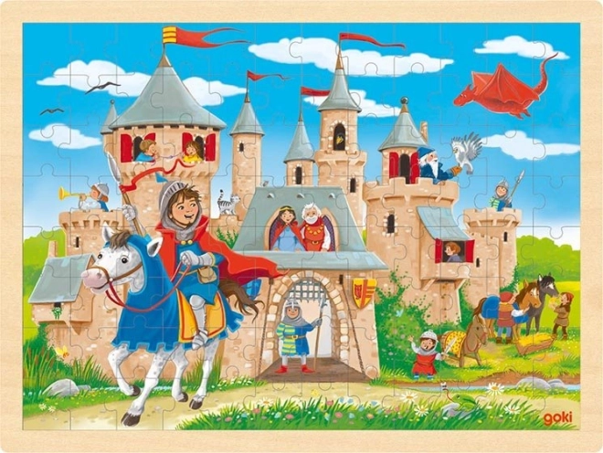Drevené puzzle Rytierky hrad 96 dielikov