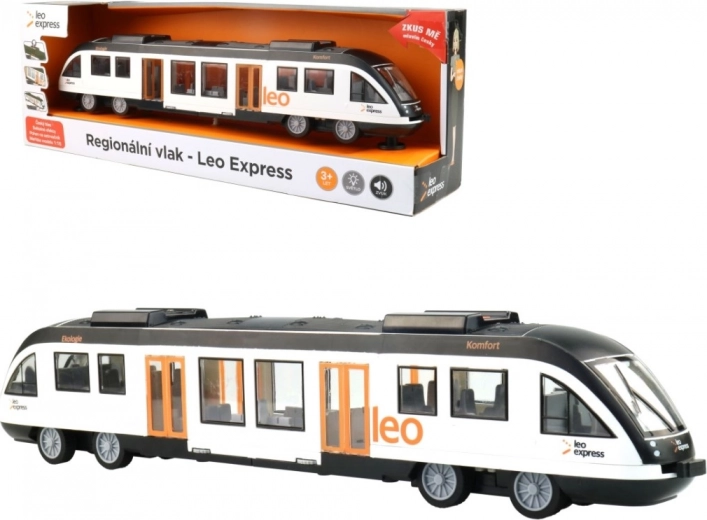 Regionálny vlak LEO EXPRESS so zvukom a svetlom na zotrvačník
