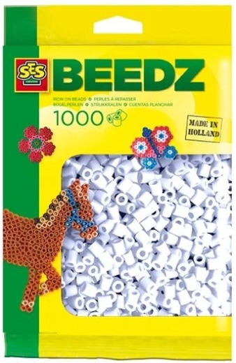 SES Creative zažehľovacie korálky biele 1000 ks