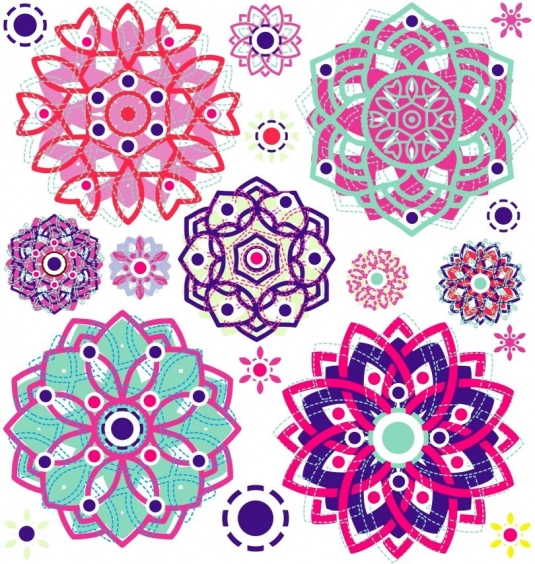 Nažehľovacie dekorácie Mandala malý rožtek