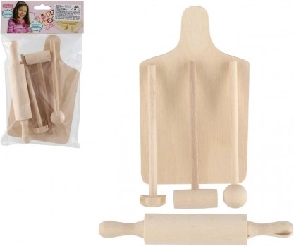 Drevená sada kuchynských pomôcok pre deti 20 cm