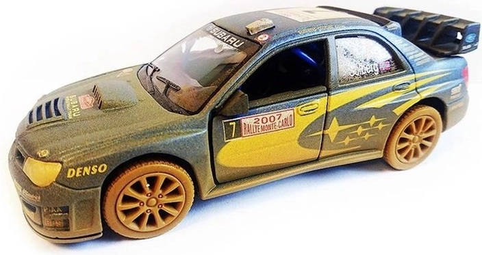 Subaru Impreza WRC 2007 offroad model auta 1:36 s otváracími dverami a pull-back