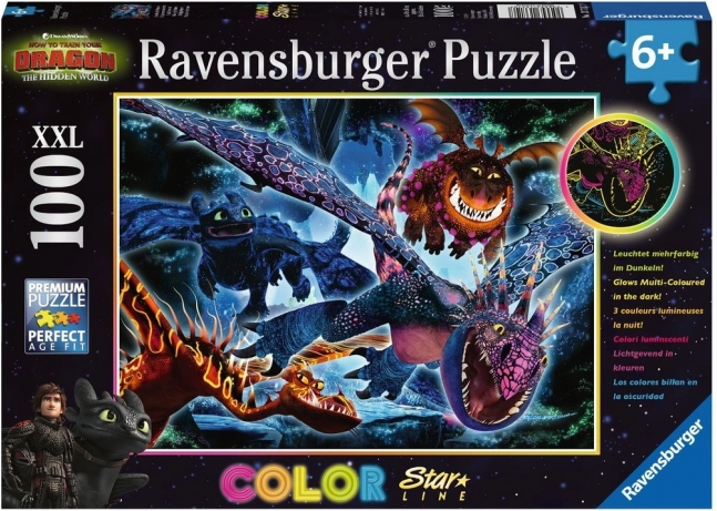 svietiace puzzle Ako vycvičiť draka 3 XXL 100 dielikov – Ravensburger