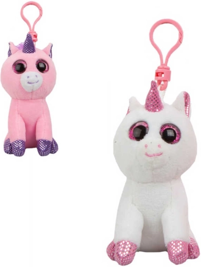 Plyšová kľúčenka jednorožec s klipom 11 cm - 1 kus