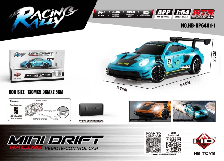 RC auto Mini Drift SmokeRacer modré