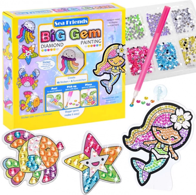 Diamantové maľovanie Sea Friends – kreatívna sada s morskými motívmi