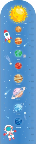 Detský penový meter na stenu Vesmír 120 cm