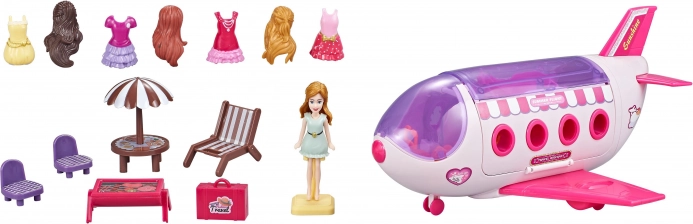 Lietadlo s bábikou a príslušenstvom 28 cm