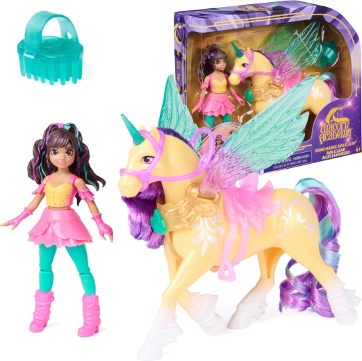 Unicorn Academy magické krídla – bábika Ava a jednorožec Leaf s doplnkami