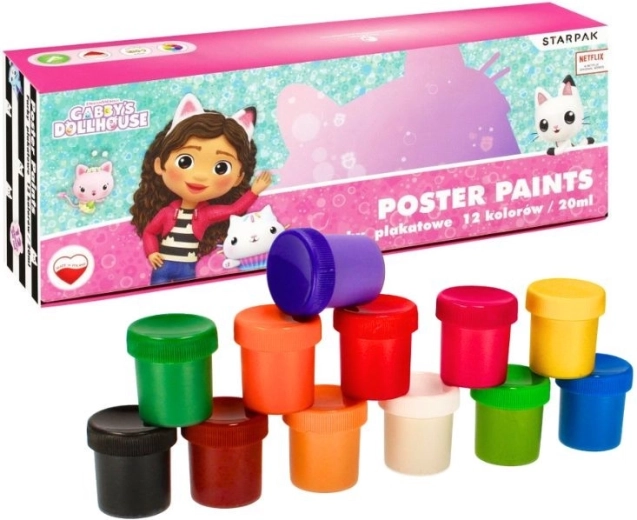 Plagátové farby Gabby’s Dollhouse – sada 12 farieb 20 ml