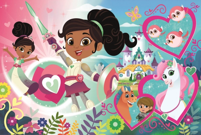 Podlahové maxi puzzle NELLA, princezná rytierov 24 dielikov