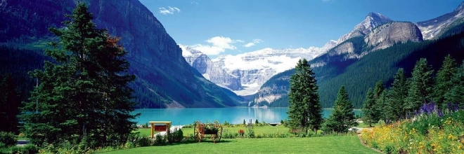Panoramatické puzzle Jazero Louise, Canadian Rockies 1000 dielikov