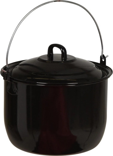 Závesný smaltovaný hrniec 24 cm s pokrievkou, 6,7 l, čierny